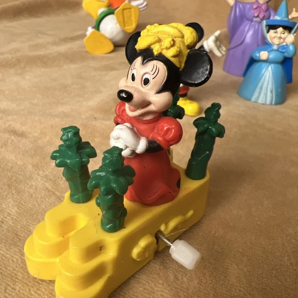 Disney Mini Figurine Lot Of 14 Mickey, Mini, Boots, Cinderella, Esmeralda, PVC